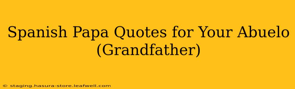 Spanish Papa Quotes for Your Abuelo (Grandfather)