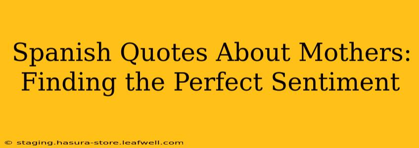 Spanish Quotes About Mothers: Finding the Perfect Sentiment