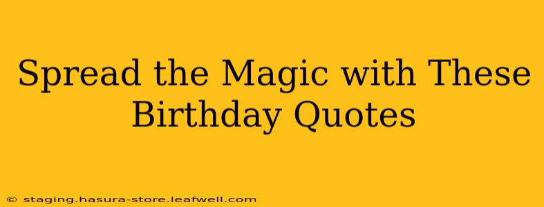 Spread the Magic with These Birthday Quotes