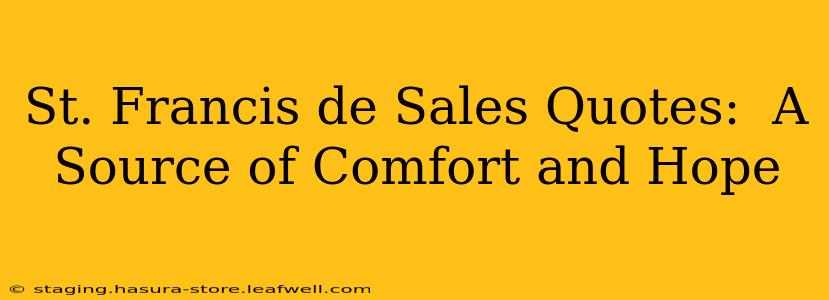 St. Francis de Sales Quotes:  A Source of Comfort and Hope