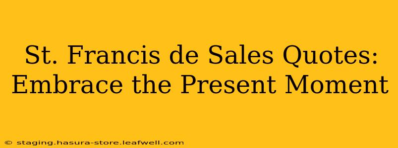 St. Francis de Sales Quotes:  Embrace the Present Moment