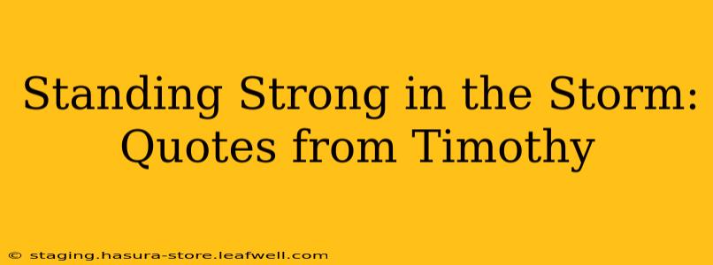Standing Strong in the Storm: Quotes from Timothy