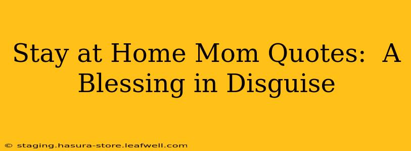 Stay at Home Mom Quotes:  A Blessing in Disguise