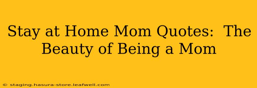 Stay at Home Mom Quotes:  The Beauty of Being a Mom