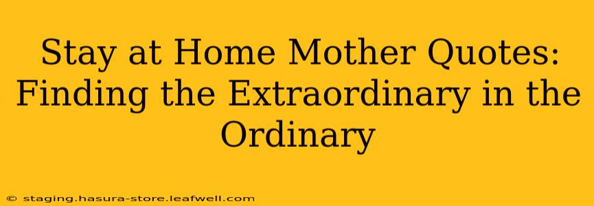 Stay at Home Mother Quotes:  Finding the Extraordinary in the Ordinary