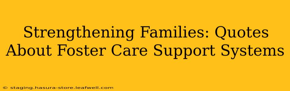 Strengthening Families: Quotes About Foster Care Support Systems