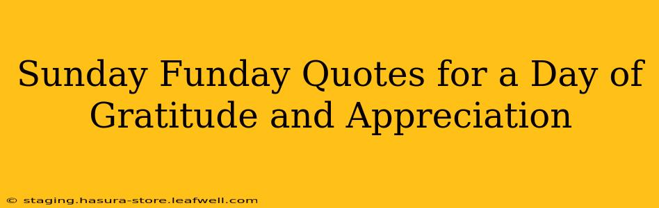Sunday Funday Quotes for a Day of Gratitude and Appreciation