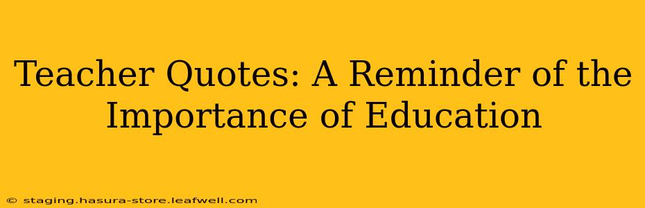 Teacher Quotes: A Reminder of the Importance of Education