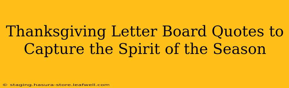 Thanksgiving Letter Board Quotes to Capture the Spirit of the Season