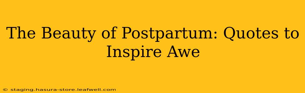 The Beauty of Postpartum: Quotes to Inspire Awe
