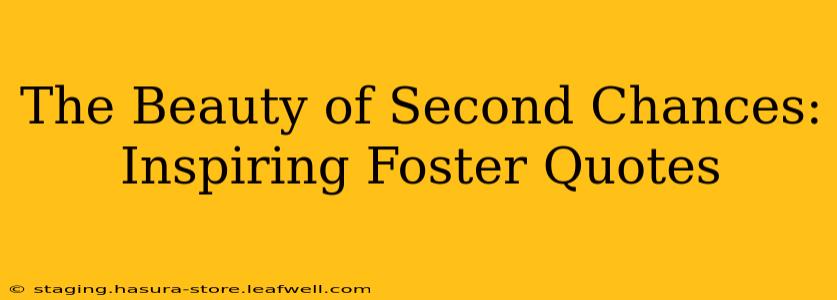 The Beauty of Second Chances: Inspiring Foster Quotes