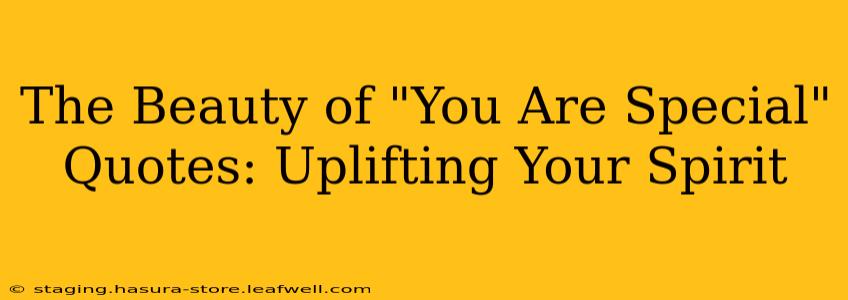 The Beauty of "You Are Special" Quotes: Uplifting Your Spirit
