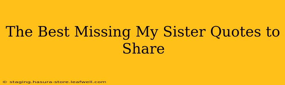 The Best Missing My Sister Quotes to Share