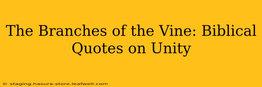 The Branches of the Vine: Biblical Quotes on Unity
