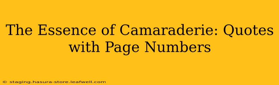 The Essence of Camaraderie: Quotes with Page Numbers