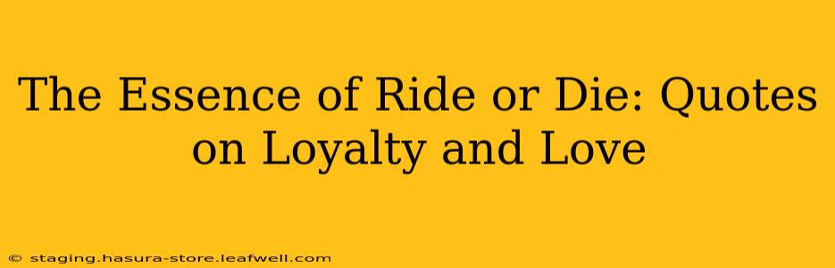 The Essence of Ride or Die: Quotes on Loyalty and Love