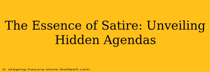 The Essence of Satire: Unveiling Hidden Agendas