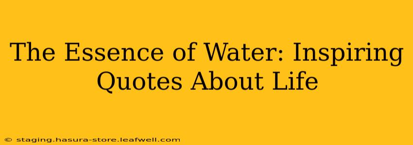 The Essence of Water: Inspiring Quotes About Life