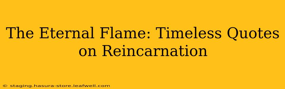 The Eternal Flame: Timeless Quotes on Reincarnation