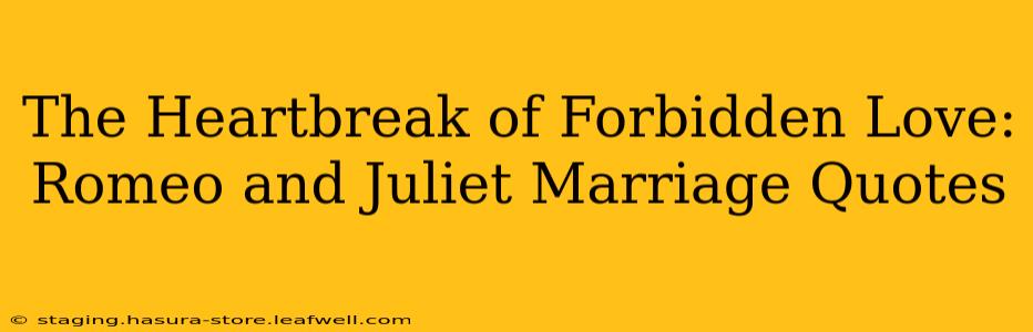 The Heartbreak of Forbidden Love: Romeo and Juliet Marriage Quotes