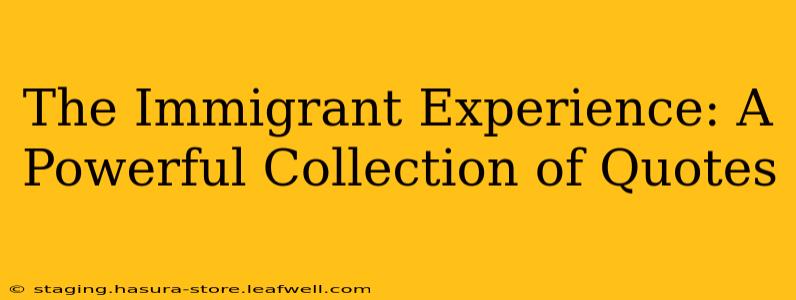The Immigrant Experience: A Powerful Collection of Quotes