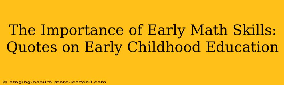 The Importance of Early Math Skills: Quotes on Early Childhood Education
