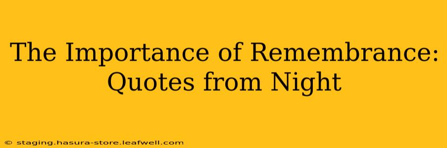 The Importance of Remembrance: Quotes from Night