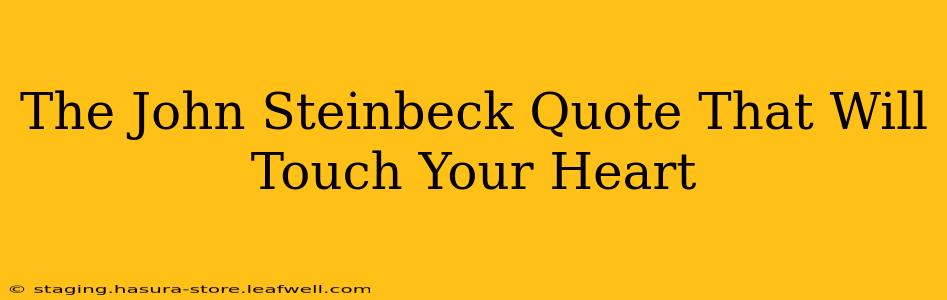 The John Steinbeck Quote That Will Touch Your Heart