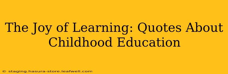 The Joy of Learning: Quotes About Childhood Education