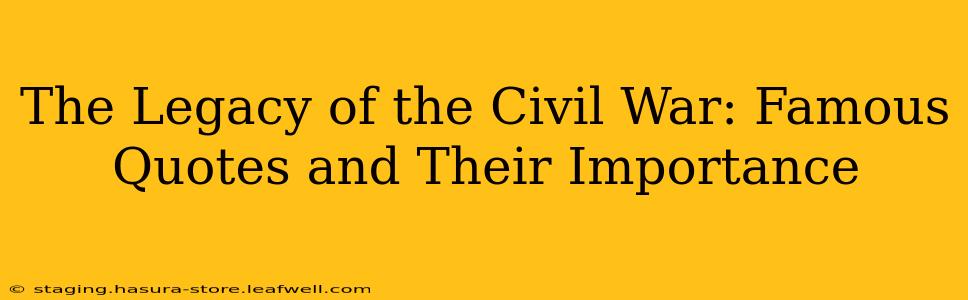 The Legacy of the Civil War: Famous Quotes and Their Importance