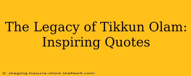 The Legacy of Tikkun Olam: Inspiring Quotes