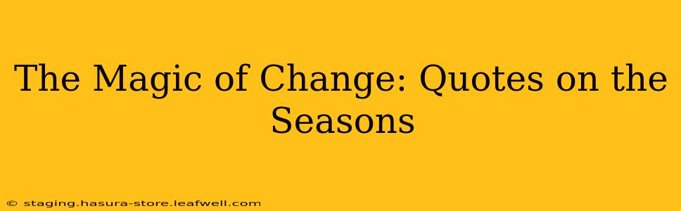 The Magic of Change: Quotes on the Seasons