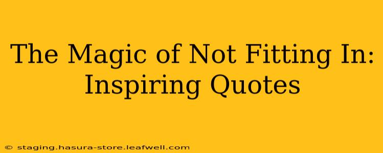 The Magic of Not Fitting In: Inspiring Quotes