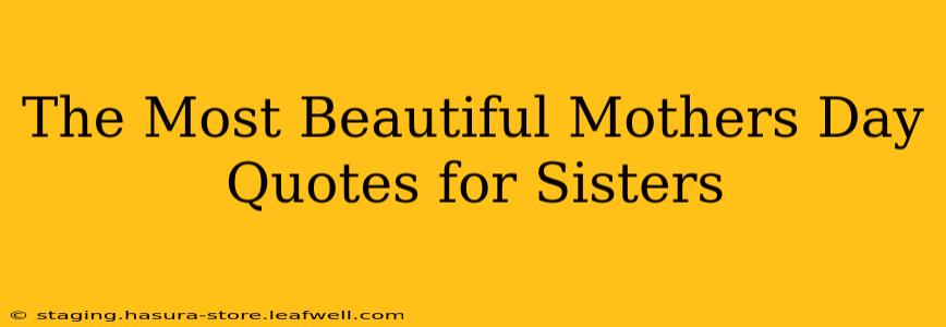 The Most Beautiful Mothers Day Quotes for Sisters