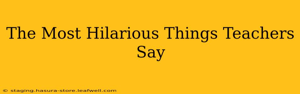 The Most Hilarious Things Teachers Say