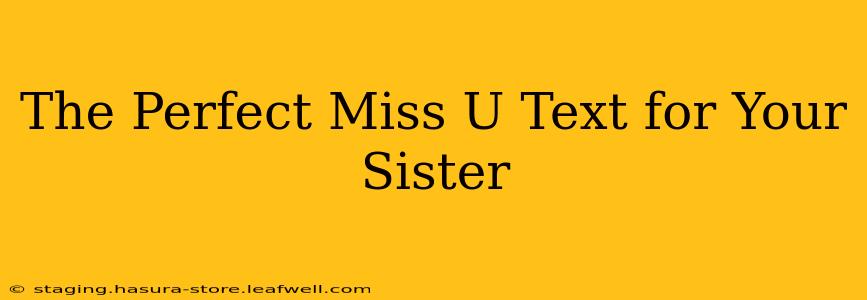 The Perfect Miss U Text for Your Sister