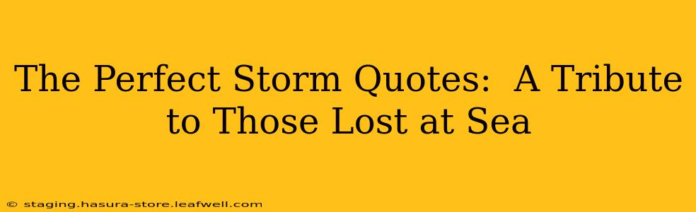 The Perfect Storm Quotes:  A Tribute to Those Lost at Sea