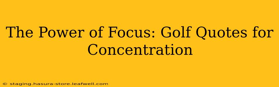 The Power of Focus: Golf Quotes for Concentration