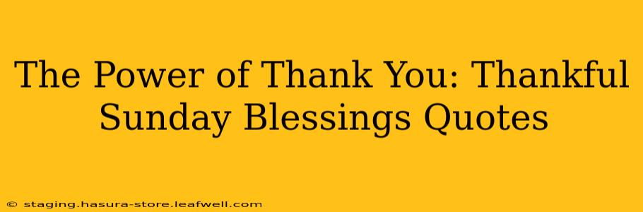 The Power of Thank You: Thankful Sunday Blessings Quotes