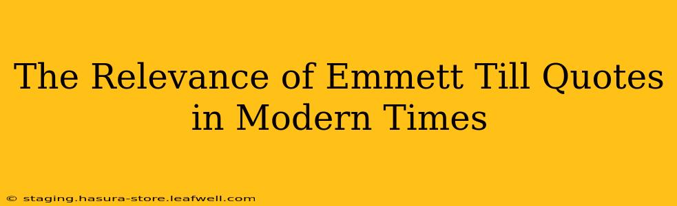 The Relevance of Emmett Till Quotes in Modern Times