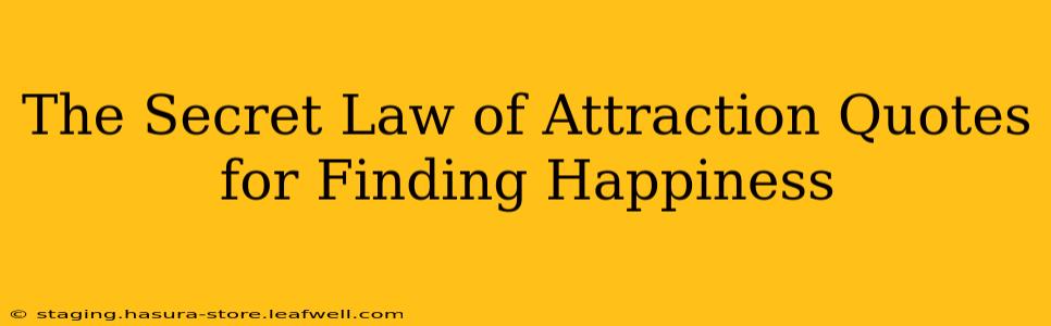 The Secret Law of Attraction Quotes for Finding Happiness