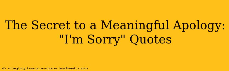 The Secret to a Meaningful Apology: "I'm Sorry" Quotes