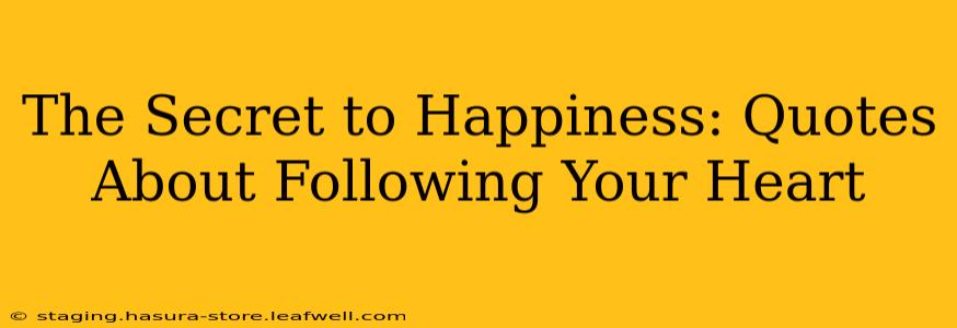 The Secret to Happiness: Quotes About Following Your Heart