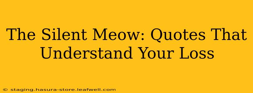 The Silent Meow: Quotes That Understand Your Loss
