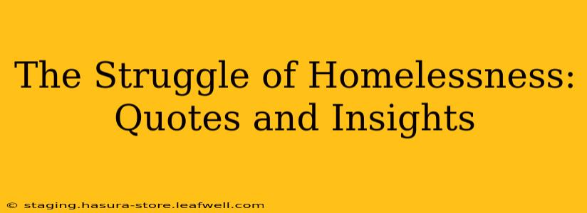The Struggle of Homelessness: Quotes and Insights