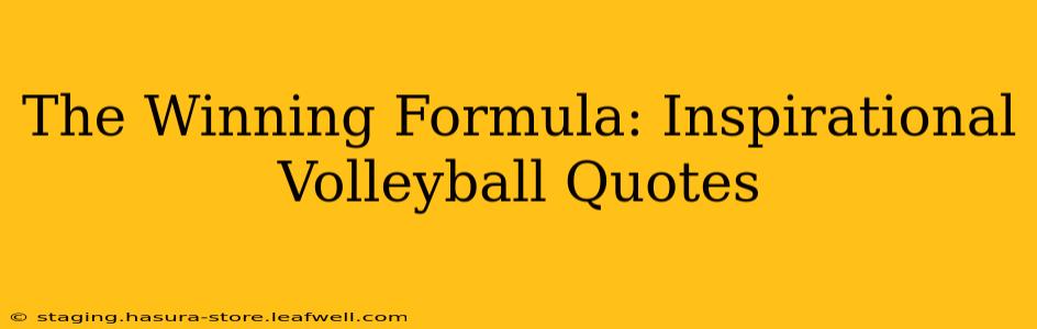 The Winning Formula: Inspirational Volleyball Quotes