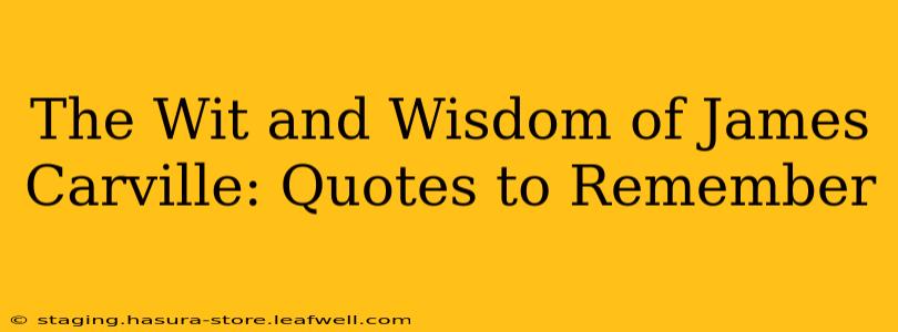 The Wit and Wisdom of James Carville: Quotes to Remember