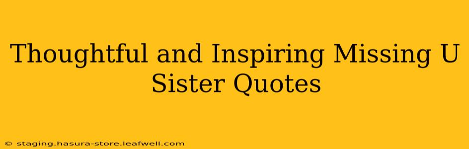 Thoughtful and Inspiring Missing U Sister Quotes