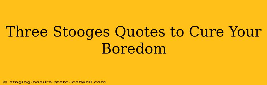 Three Stooges Quotes to Cure Your Boredom