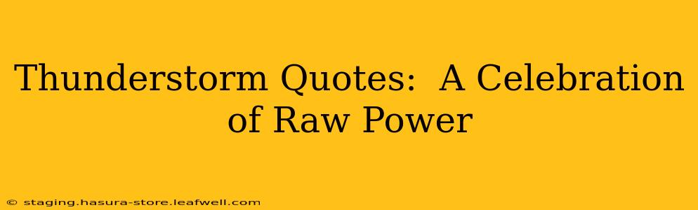 Thunderstorm Quotes:  A Celebration of Raw Power